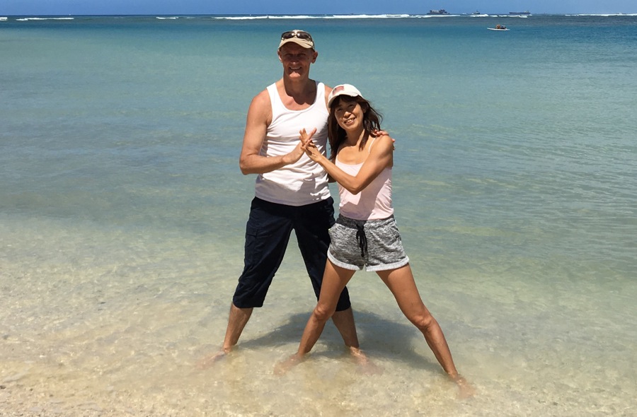 Yoga at Ala Moana beach Honolulu