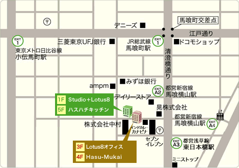 Yoga Studio Lotus8 Tokyo access map
