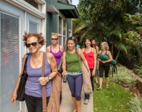 Wisdom Flow Yoga studio rear entrance in Pukalani / Makawao, Maui