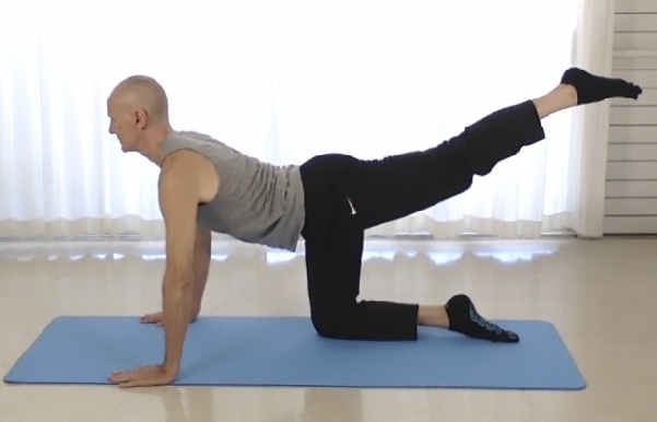 Tedd Surman teaching cakravakasana in Waikiki zoom class