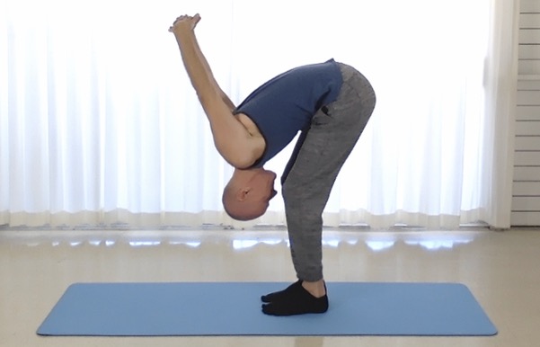 Tedd Surman teaching urdhva mukhasana in Waikiki zoom class